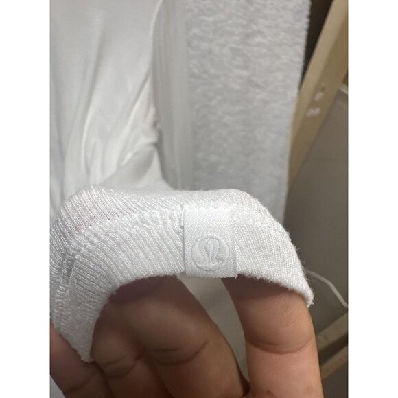 Lululemon Long Sleeve Shirt S White Hold Tight Hip Length Modal Casual Light - Picture 3 of 7